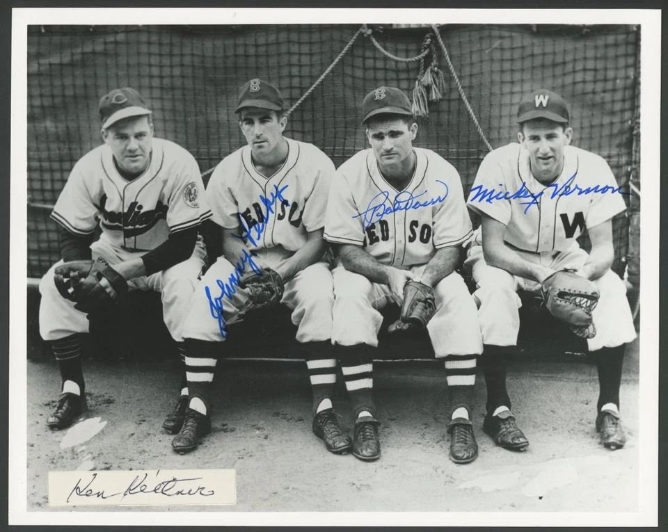 KEN KELTNER - Bobby Doerr - Mickey Vernon - Johnny Pesky autógrafos foto 8x10 Foto 1 de 1