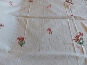 Schöne Tischdecke aus feinstem Leinen für 8 mit Handstickerei + - Bild 1 von 4