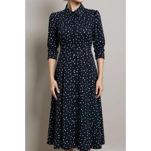 $360 NWT RIXO LONDON Bloom Shirt Dress, Starry Night Navy, 2 (US) - Picture 1 of 17