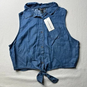 Blusa sin mangas Streetwear Society para mujer mangas cambray talla M nueva con etiquetas - Imagen 1 de 9