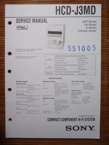 Service Manual sony HCD-J3MD Hifi System, Original - Picture 1 of 1