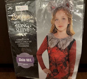 Storybook Dark Riding Hood Long Sleeve Top Child S/M Halloween Costume Dress Up - Picture 1 of 1