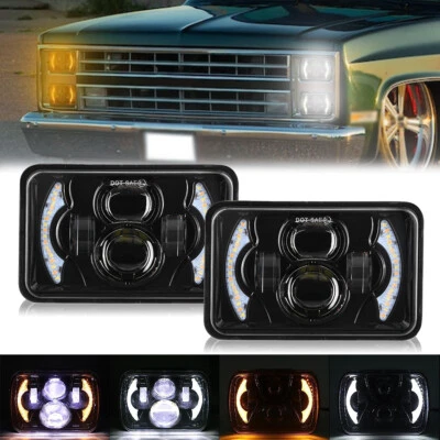 Faros LED DRL de haz alto/bajo de 4X6" para Chevrolet R2500 Suburban 1989-1991 2 piezas Foto 1 de 4