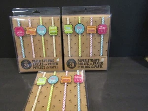 SODA POP 3 Sets of 20 PAPER STRAWS Fizz Fizz - Thirst Quenching - Stay Refreshed - Picture 1 of 7