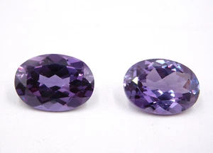 13x18 MM Lab Created Alexandrite Oval Cut Loose Gemstone 32.5 Cts 2 Pcs P-3353 - Picture 1 of 5