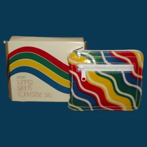Vintage Avon Summer Brights Convertible Bag Rainbow Zippered Case 1984 NOS - Picture 1 of 11