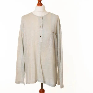 Suéter VINTAGE Mujer UMBERTO GINOCCHETTI Azul-Beige 100% Lino T. 44 11221 - Imagen 1 de 7