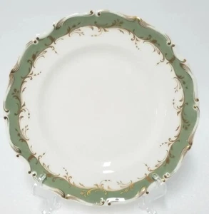 Royal Doulton 6,5" Bone China Fontainebleau Brotteller H4978 England Grün Gold - Bild 1 von 5