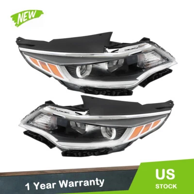 Headlights For Kia Optima 2016 2017 2018 Driver+Passenger Side Halogen Chrome Foto 1 de 4