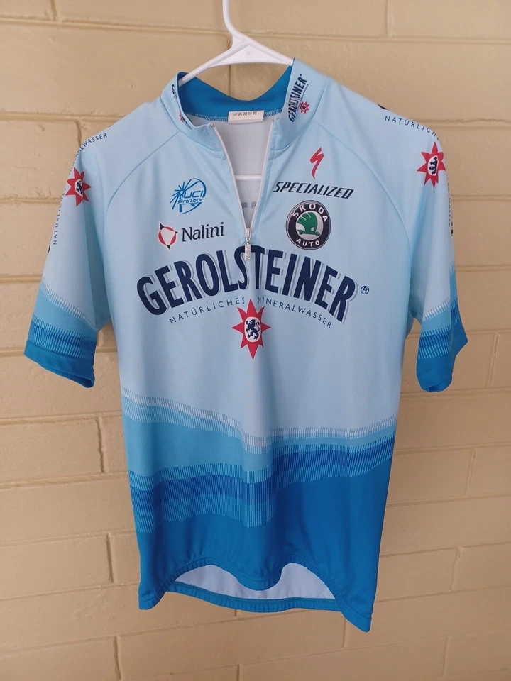 Camisa Jersey Nalini Gerolsteiner Talla 4 Hecha en Italia Ciclismo 1/4 Cremallera SS ¡USADA EN EXCELENTE ESTADO! Foto 1 de 4