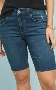 Bermuda Anthropologie by Pilcro pantaloncini vita alta slim orlo grezzo denim taglia 26 - Foto 1 di 6