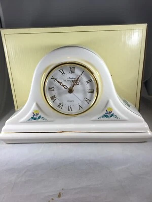 Laura Ashley Quartz Clock Parfums Ivory/Flower Gold Trim Mantle Battery Operated - Image 1 of 4