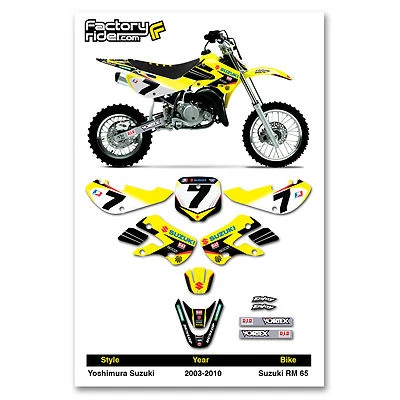 2003-2010 SUZUKI Rm 65 Kit de gráficos James Stewart Dirt Bike Kit de gráficos Foto 1 de 4