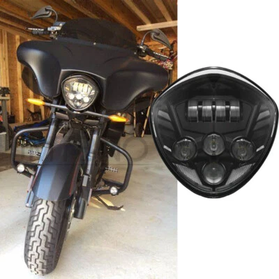1x LED Black Motorcycle Headlight For Victory Cross Country Magnum Hammer Vegas - Image 1 of 4