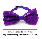 *UK* Sequin Fancy Dress Shiny Dickie Bow Tie Party Pre Tied Adjustable