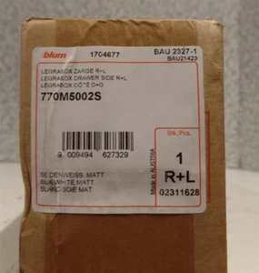 BLUM 770M5002S Legrabox Drawer Side R+L Silk White Matt NEW - Picture 1 of 3