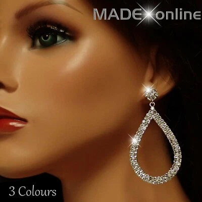 Dangle Bling Tear Drop Earrings, Sparkle Silver, Rose Gold and Gold Drops - Image 1 of 3