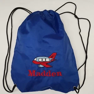 Bolso de cordón bordado avión personalizado natación PE guardería bolsa de gimnasio - Imagen 1 de 1