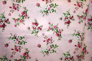 PRETTY PINK FLORAL FROM WAVERLY  - 100% COTTON FABRIC - Picture 1 of 5