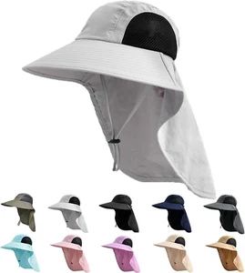 Sun Hat for Men Women with Neck Flap,Upf 50+ UV Protective Hiking Fishing Hats,W - Picture 1 of 12