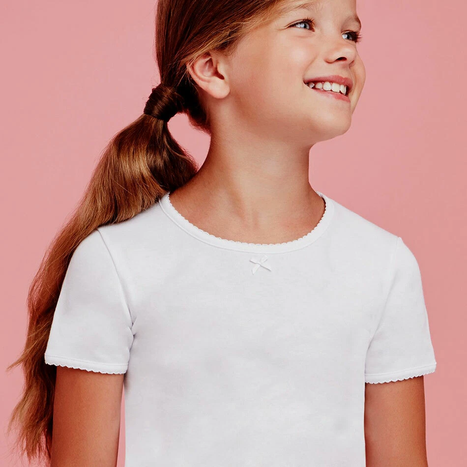 6 Ellepi Short Sleeve Girls' T-Shirts In Warm Winter Cotton Art BA651 - Image 1 of 1