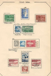 Estampillas muy finas en papel de Islandia 1935-47 y estampillas usadas con bisagras en la lista - Imagen 1 de 5
