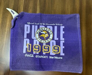 1999 MINNESOTA VIKINGS Rally Towel PURPLE PRIDE with Horn VINTAGE Skol - Picture 1 of 4