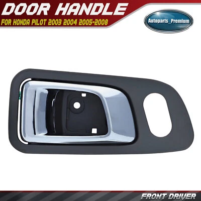 Manija de puerta interior cromada + gris del lado del conductor delantero para Honda Pilot 2003-2008 Foto 1 de 4