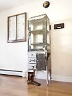 Antique Medical Doctors Display Cabinet Metal Apothecary industrial