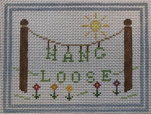 Vintage Panjo 70s Slang Hang Loose Handpainted Needlepoint Canvas Flowers Sun - Picture 1 of 5