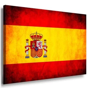 Flagge Spanien Leinwandbild AK Art Bilder Mehrfarbig Kunstdruck Wandbild TOP XXL - Bild 1 von 5