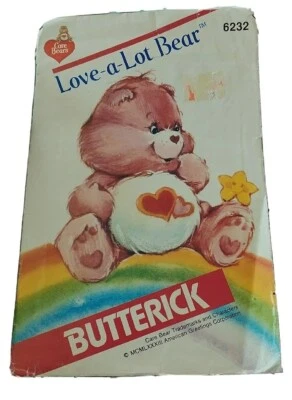 1980s Butterick UNCUT Sewing Pattern 6232 Love A Lot Care Bear Stuffed Toy Plush - Image 1 of 2