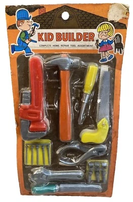 老式 Straco 20 世纪 60 年代儿童建造者家庭维修工具套装玩具套装香港 — 第 1/4 张图片