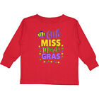 Inktastic Little Miss Mardi Gras With Crown And Dots Toddler Long Sleeve T-Shirt