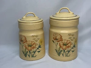 VTG 1970's Treasure Craft Wildflower Canister Set Of 2 - Retro Kitsch - Picture 1 of 23