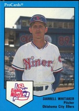 1989 Pro Cards Oklahoma City 89ers DARRELL WHITAKER RC RANGERS