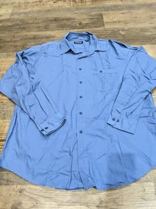 Camisa de vestir para hombre XL manga larga abotonada azul liso Roundtree & Yorke - Imagen 1 de 8