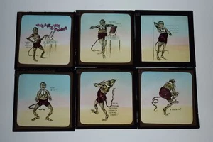 Ape & The Collar - Set Of 6 Glass Lantern Slides - c1890s - Picture 1 of 1