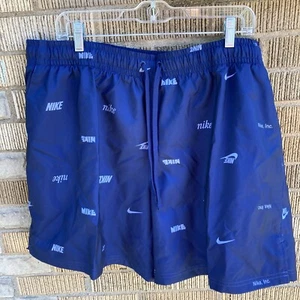 Nike Men's Club Woven Allover Print Flow Shorts Size 2XL Slate Blue Workout - Picture 1 of 9