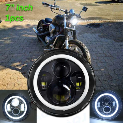 For Honda Shadow VT VT1100 VT750 VT600 VF750 7" LED Headlight Projector High/Low Foto 1 de 4
