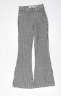 Hollister Womens Black Plaid Viscose Trousers Size XS L30 in Regular Button