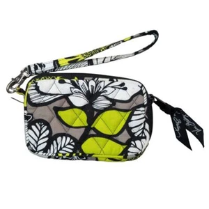 Cartera Muñequera Floral Vera Bradley Negra/Verde/Blanca Cierre con Cremallera - Imagen 1 de 4