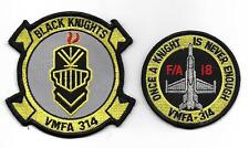 USMC VMFA-314 BLACK KNIGHTS patch set F/A-18 HORNET FIGHTER - ATTACK SQN