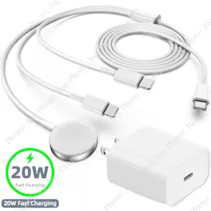 Magnetic Fast Charger Cable USB C Block For Apple Watch 7/6/5/4/3/2/1/SE iPhone - Picture 1 of 17