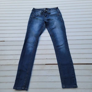 Jade Jeans Womens Size 3/4 Dark Wash Mid Rise Skinny Leg Jeans Embroidered 28x29 - Picture 1 of 8