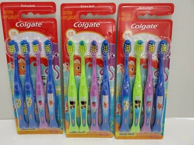 Nuevo en Paquete Lote - 3 Paquetes de Cepillos de Piñón COLGATE Extra Suaves Paquete de 4 Ocean Explorer Kid 12 Foto 1 de 2