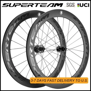 700C 60mm Disc Brake Carbon Wheels Road Bike Disc Brake Carbon Wheelset - Picture 1 of 11
