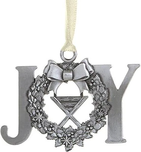 Joy Wreath Christmas Ornament, Antique Styled Holiday Tree Accessory, Manger The - Bild 1 von 7