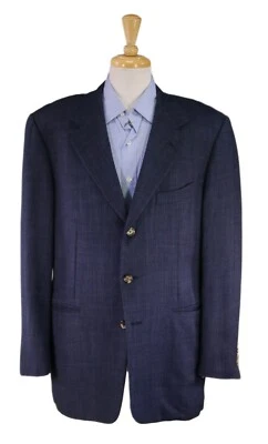 Pal Zileri Blazer 44L Navy Blue Wool Knit Woven 3-Button Sportcoat Italy Men’s - Image 1 of 4