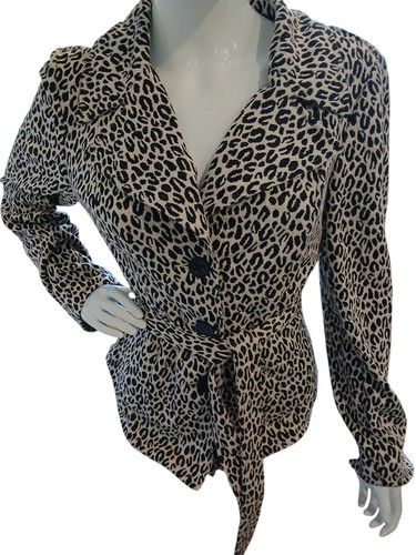 VETEMENTS ⭐️Giacca Blazer Donna Cato Stampa Leopardata con Cintura e Bottoni M